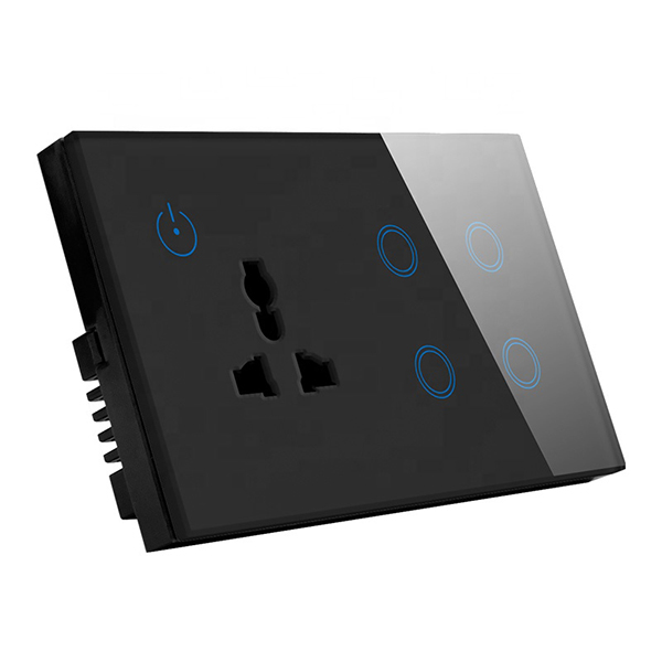 Tomada de interruptor de luz de parede de toque de painel de vidro