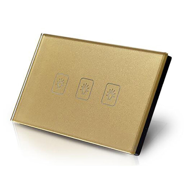 Interruptor de luz de parede com painel de vidro